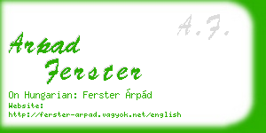 arpad ferster business card